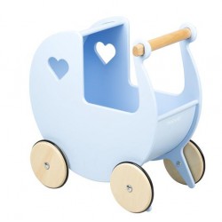 Błękitny drewniany wózek dla lalki Moover 210188