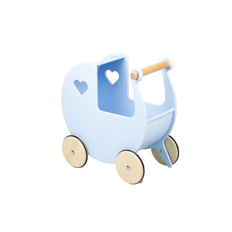 Błękitny drewniany wózek dla lalki Moover 210188