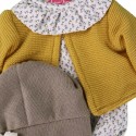 Kwiatowe body z musztardowym sweterkiem dla lalki Antonio Juan 91042_26